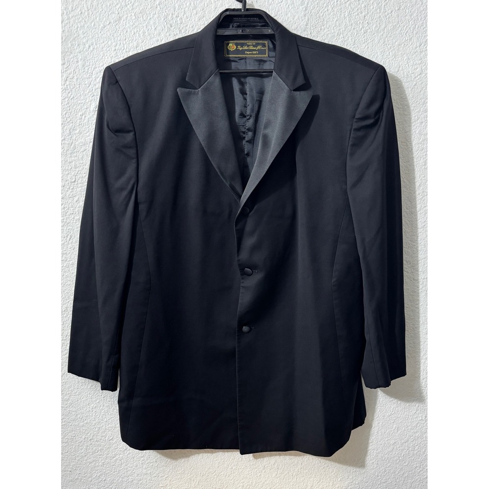 Lubiam Tuxedo Jacket Mens 50R‎ Black Excellent Loro Piana Super 120s Wool Blazer